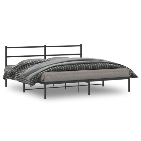 Estructura de cama con cabecero metal negro 183x213 cm de , Camas y somieres - Ref: Foro24-355370, Precio: 99,99 €, Descuento: %