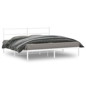 Bettgestell aus Metall mit weißem Kopfteil 193x203 cm von , Betten und Lattenroste - Ref: Foro24-355420, Preis: 102,99 €, Rab...