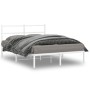 Estructura de cama con cabecero metal blanca 140x200 cm de , Camas y somieres - Ref: Foro24-355415, Precio: 88,89 €, Descuent...