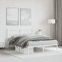 Estructura de cama con cabecero metal blanca 140x200 cm de , Camas y somieres - Ref: Foro24-355415, Precio: 88,89 €, Descuent...