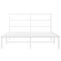 Estructura de cama con cabecero metal blanca 140x200 cm de , Camas y somieres - Ref: Foro24-355415, Precio: 88,89 €, Descuent...