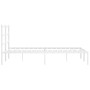 Estructura de cama con cabecero metal blanca 140x200 cm de , Camas y somieres - Ref: Foro24-355415, Precio: 88,89 €, Descuent...