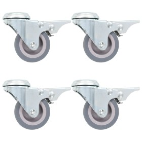 Swivel wheels pin hole and double brakes 4 pcs 50 mm by vidaXL, Material handling - Ref: Foro24-143423, Price: 17,59 €, Disco...