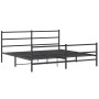 Bed frame with headboard and black metal footboard 180x200cm by , Beds and slatted bases - Ref: Foro24-355387, Price: 116,18 ...