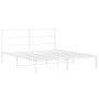 Estructura de cama con cabecero metal blanca 160x200 cm de , Camas y somieres - Ref: Foro24-355417, Precio: 92,26 €, Descuent...