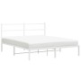 Estructura de cama con cabecero metal blanca 160x200 cm de , Camas y somieres - Ref: Foro24-355417, Precio: 92,26 €, Descuent...