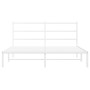 Estructura de cama con cabecero metal blanca 160x200 cm de , Camas y somieres - Ref: Foro24-355417, Precio: 92,26 €, Descuent...