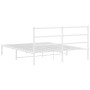 Estructura de cama con cabecero metal blanca 160x200 cm de , Camas y somieres - Ref: Foro24-355417, Precio: 92,26 €, Descuent...