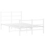 Estructura cama metal con cabecero y estribo blanco 120x190 cm de , Camas y somieres - Ref: Foro24-355429, Precio: 94,99 €, D...