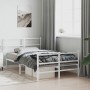 Estructura cama metal con cabecero y estribo blanco 120x190 cm de , Camas y somieres - Ref: Foro24-355429, Precio: 94,99 €, D...