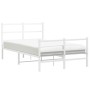 Estructura cama metal con cabecero y estribo blanco 120x190 cm de , Camas y somieres - Ref: Foro24-355429, Precio: 94,99 €, D...