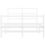 Estructura cama metal con cabecero y estribo blanco 120x190 cm de , Camas y somieres - Ref: Foro24-355429, Precio: 94,99 €, D...