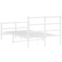 Estructura cama metal con cabecero y estribo blanco 120x190 cm de , Camas y somieres - Ref: Foro24-355429, Precio: 94,99 €, D...