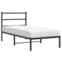 Bed frame with black metal headboard 90x200 cm by , Beds and slatted bases - Ref: Foro24-355358, Price: 71,17 €, Discount: %