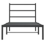 Bed frame with black metal headboard 90x200 cm by , Beds and slatted bases - Ref: Foro24-355358, Price: 71,17 €, Discount: %