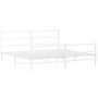 Metal bed frame with headboard and white footboard 180x200 cm by , Beds and slatted bases - Ref: Foro24-355436, Price: 108,51...