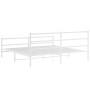 Metal bed frame with headboard and white footboard 180x200 cm by , Beds and slatted bases - Ref: Foro24-355436, Price: 108,51...