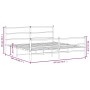 Metal bed frame with headboard and white footboard 180x200 cm by , Beds and slatted bases - Ref: Foro24-355436, Price: 108,51...