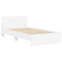 Estructura cama con cabecero madera ingeniería blanco 100x200cm de , Camas y somieres - Ref: Foro24-838617, Precio: 76,69 €, ...