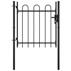 Puerta individual para valla con puntas de aro 100x75 cm de vidaXL, Puertas de jardín - Ref: Foro24-144361, Precio: 86,99 €, ...