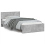 Cama con cabecero madera de ingeniería gris hormigón 100x200 cm de , Camas y somieres - Ref: Foro24-838620, Precio: 90,90 €, ...