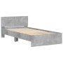 Concrete gray engineered wood bed with headboard 100x200 cm by , Beds and slatted bases - Ref: Foro24-838620, Price: 78,78 €,...