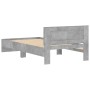 Cama con cabecero madera de ingeniería gris hormigón 100x200 cm de , Camas y somieres - Ref: Foro24-838620, Precio: 90,90 €, ...