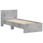 Concrete gray engineered wood bed with headboard 90x190 cm by , Beds and slatted bases - Ref: Foro24-838655, Price: 82,98 €, ...