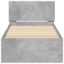 Concrete gray engineered wood bed with headboard 90x190 cm by , Beds and slatted bases - Ref: Foro24-838655, Price: 82,98 €, ...