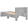 Concrete gray engineered wood bed with headboard 90x190 cm by , Beds and slatted bases - Ref: Foro24-838655, Price: 82,98 €, ...