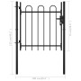 Puerta individual para valla con puntas de aro 100x75 cm de vidaXL, Puertas de jardín - Ref: Foro24-144361, Precio: 95,42 €, ...