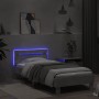 Estructura de cama cabecero luces LED gris hormigón 90x190 cm de , Camas y somieres - Ref: Foro24-838746, Precio: 92,52 €, De...