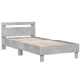 Estructura de cama cabecero luces LED gris hormigón 90x190 cm de , Camas y somieres - Ref: Foro24-838746, Precio: 92,52 €, De...