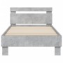 Concrete gray LED lights headboard bed frame 90x190 cm by , Beds and slatted bases - Ref: Foro24-838746, Price: 85,60 €, Disc...