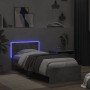 Concrete gray LED lights headboard bed frame 90x200 cm by , Beds and slatted bases - Ref: Foro24-838809, Price: 110,40 €, Dis...