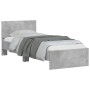 Concrete gray LED lights headboard bed frame 90x200 cm by , Beds and slatted bases - Ref: Foro24-838809, Price: 110,40 €, Dis...