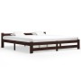 Estructura de cama madera maciza pino marrón oscuro 200x200 cm de , Camas y somieres - Ref: Foro24-322018, Precio: 179,53 €, ...