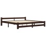 Estructura de cama madera maciza pino marrón oscuro 200x200 cm de , Camas y somieres - Ref: Foro24-322018, Precio: 179,53 €, ...