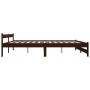 Estructura de cama madera maciza pino marrón oscuro 200x200 cm de , Camas y somieres - Ref: Foro24-322018, Precio: 179,53 €, ...