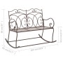 Banco de jardín metal marrón envejecido 104 cm de vidaXL, Bancos de jardín - Ref: Foro24-45437, Precio: 146,07 €, Descuento: %