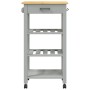 MONZA kitchen cart solid pine wood 48x40x90 cm by , Kitchen and dining carts - Ref: Foro24-376080, Price: 108,33 €, Discount: %