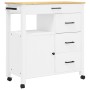 MONZA kitchen cart solid pine wood 84x40x90 cm by , Kitchen and dining carts - Ref: Foro24-376111, Price: 283,60 €, Discount: %