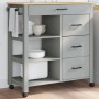 Carrito de cocina MONZA madera maciza de pino 84x40x90 cm de , Carros de cocina y comedor - Ref: Foro24-376113, Precio: 213,2...