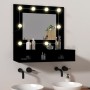 Mueble con espejo y LED negro 60x31,5x62 cm de , Tocadores de baño - Ref: Foro24-833520, Precio: 42,99 €, Descuento: %