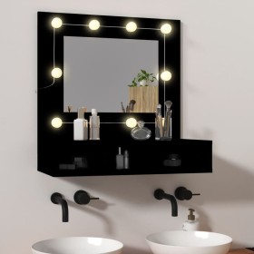 Mueble con espejo y LED negro 60x31,5x62 cm de , Tocadores de baño - Ref: Foro24-833520, Precio: 42,01 €, Descuento: %