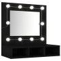 Mueble con espejo y LED negro 60x31,5x62 cm de , Tocadores de baño - Ref: Foro24-833520, Precio: 42,99 €, Descuento: %