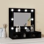 Mueble con espejo y LED negro 60x31,5x62 cm de , Tocadores de baño - Ref: Foro24-833520, Precio: 42,99 €, Descuento: %