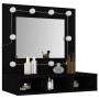 Mueble con espejo y LED negro 60x31,5x62 cm de , Tocadores de baño - Ref: Foro24-833520, Precio: 42,99 €, Descuento: %