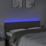 Headboard with LED in taupe gray fabric 144x5x78/88 cm