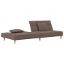 Sofá cama de 2 plazas con dos almohadas tela gris taupe de , Sofás - Ref: Foro24-375798, Precio: 232,15 €, Descuento: %